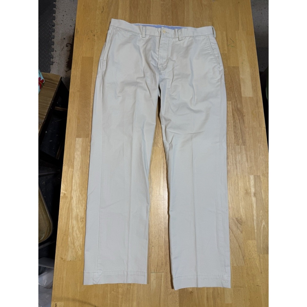 Polo Ralph Lauren Mens Chino Pants 35x32 Beige Stretch Classic Fit Cotton